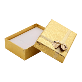 Футляр / упаковка ювелирных изделий золотая с золотым бантом для комплектов FK-005 G