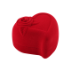 Футляр / упаковка ювелирных изделий бархат сердечко с розой красная FK-084