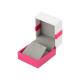 Футляр / упаковка ювелирных изделий классика квадрат бело-розовая FK-142