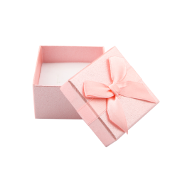 Футляр / упаковка ювелирных изделий розовая с розовым бантом