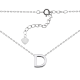 Колье серебряное маленькая буква D на тонкой цеопчке ВС-635р