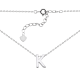 Колье серебряное маленькая буква K на тонкой цеопчке ВС-639р