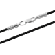 Шнурок синтетический с серебряной застежкой черный  КС-0320ч(т)