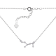Колье серебряное знак зодиака Дева на тонкой цеопчке с белыми фианитами ЛК-0387р (Діва)