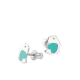 Комплект серебряные Птички булавка и серьги с эмалью мятного цвета ВС-061ЕМР