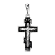 Крестик серебряный с черной эмалью ВС-053етр