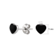 Дитячі срібні сережки пусети Сердечки з чорною емаллю ВС-160ер(т) *