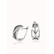 Комплект серебряный Ажурная коса сережки и кольцо с маленькими фианитами ЛК-0148