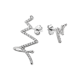 Сережки срібні кафи з фіанітами Зигзаг ЛК-0345р *