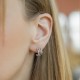 Серебряные серьги пусеты Полукруги с белыми фианитами ЛК-0370р