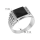 Мужское серебряное кольцо перстень с черным ониксом Тутанхамон 003ч