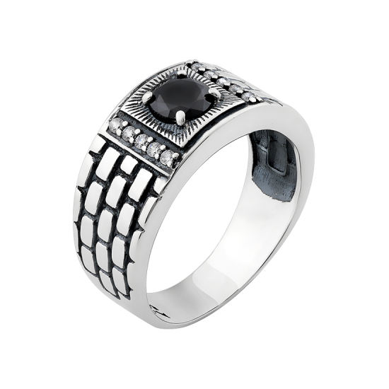 Серебряное кольцо  413ч(т)