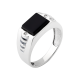 Мужское серебряное кольцо перстень с черным ониксом Квадро ВС-103р