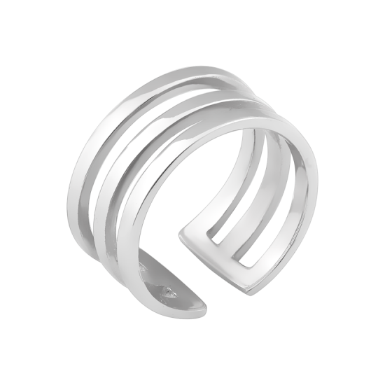 Серебряное кольцо на фалангу без камней Трио ВС-113р