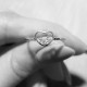 Серебряное кольцо Сердце с тремя фианитами внутри ВС-183р *