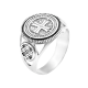 Мужское серебряное кольцо печатка Мальтийский крест с чернением Г-3140ч