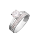Серебряное кольцо двойное Дует ЛК-0044рК
