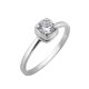 Серебряное кольцо Стиль с одним камнем ЛК-0112рК*