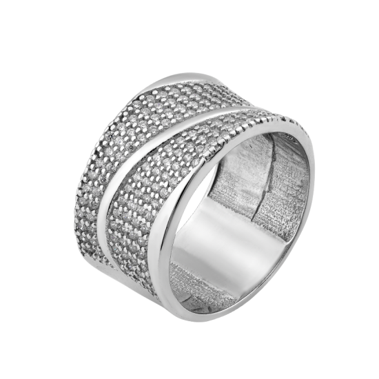 Серебряное кольцо широкое Жар-Птица ЛК-0225