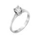 Серебряное кольцо с одним камнем Классик ЛК-0240р*