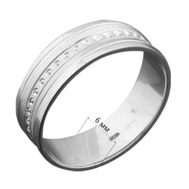 Обручальное кольцо серебряное ОС-6501
